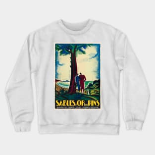 Sables d'Or Les Pins France Vintage Poster 1925 Crewneck Sweatshirt